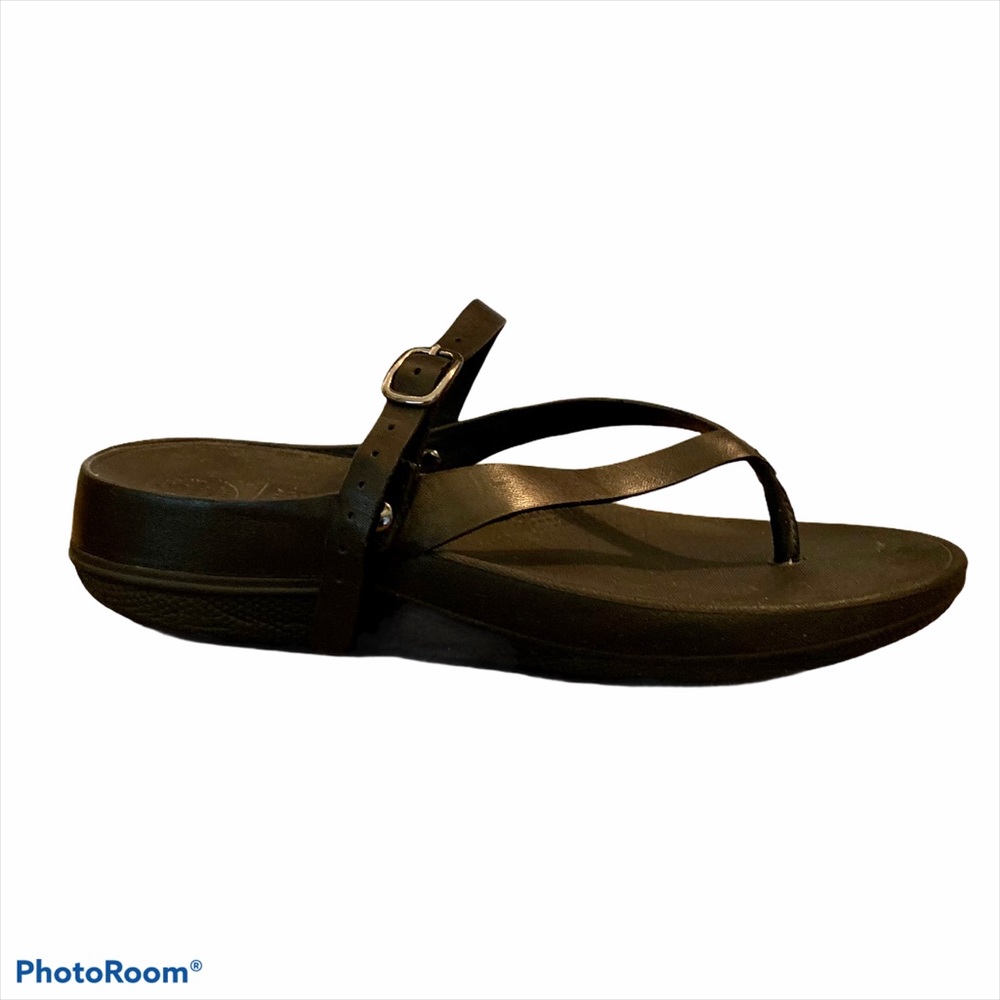 💖FitFlops Black w/ Adjustable Back Straps SZ 6